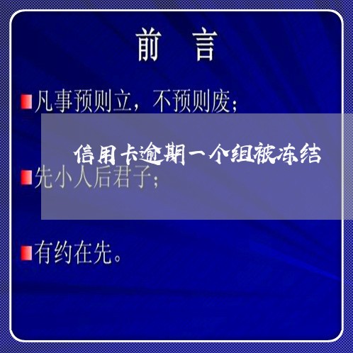 信用卡逾期一个组被冻结 信用卡逾期一个组被冻结