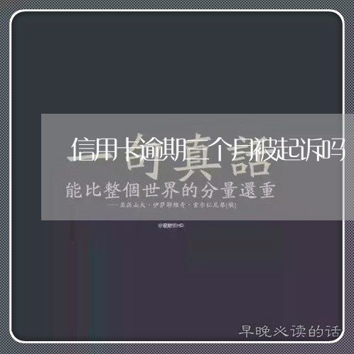 信用卡逾期三个月被起诉吗/2023041277359