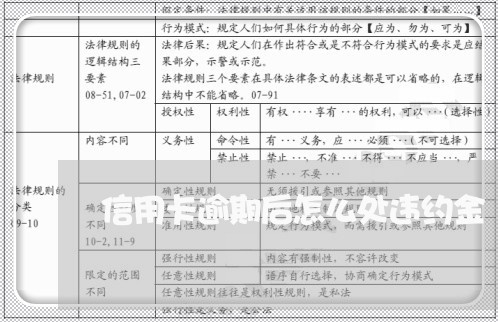 信用卡逾期后怎么处违约金 信用卡逾期后怎么处违约金