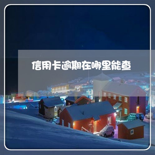 信用卡逾期在哪里能查 信用卡逾期在哪里能查