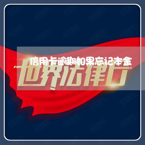 信用卡逾期如果忘记本金 信用卡逾期如果忘记本金
