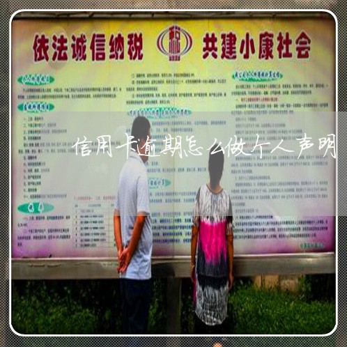 信用卡逾期怎么做个人声明 信用卡逾期怎么做个人声明