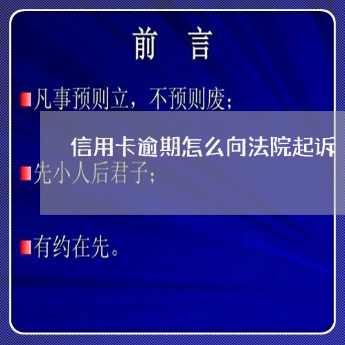 信用卡逾期怎么向法院起诉/2023101795037