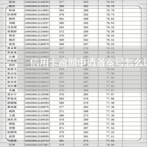 信用卡逾期申请备案号怎么填/2023110275806