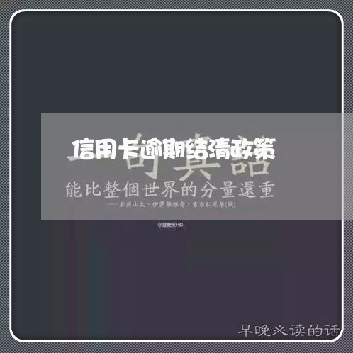 信用卡逾期结清政策/2023021423594