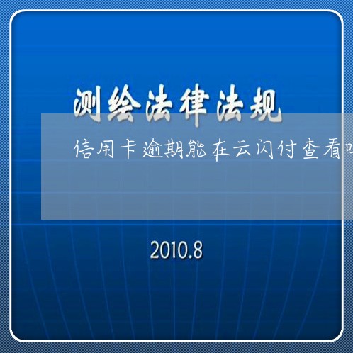 信用卡逾期能在云闪付查看吗/2023110249481