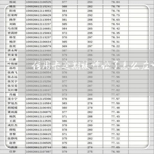 信用卡逾期被诉讼了怎么应诉/2023041991713