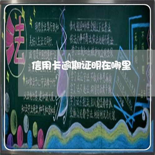 信用卡逾期证明在哪里/2023061761816