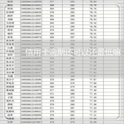 信用卡逾期还可以还最低嘛/2023062120572