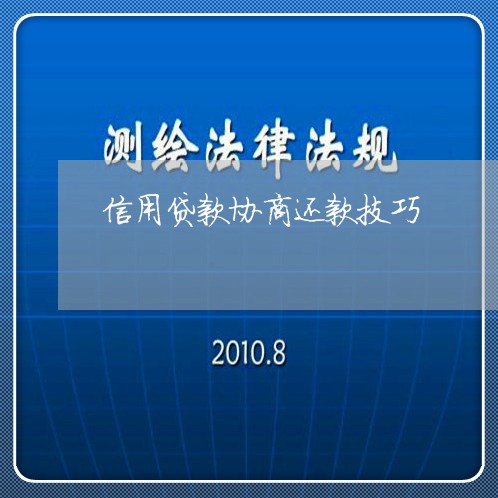 信用贷款协商还款技巧/2023110827059