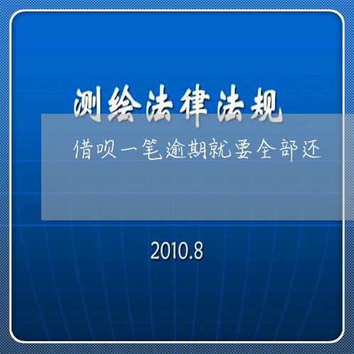 借呗一笔逾期就要全部还/2023062038351