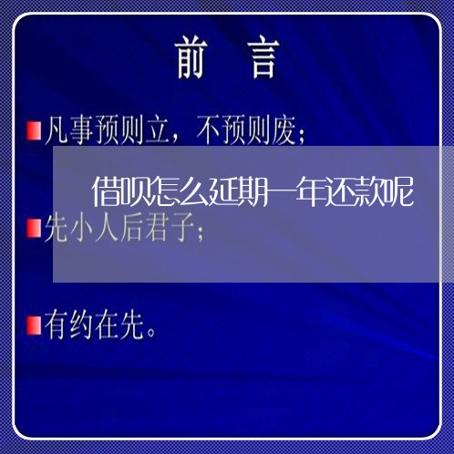 借呗怎么延期一年还款呢/2023020703925