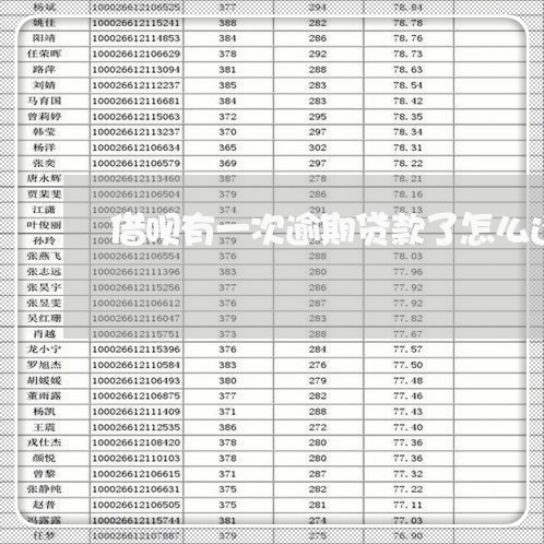 借呗有一次逾期贷款了怎么还/2023100647058