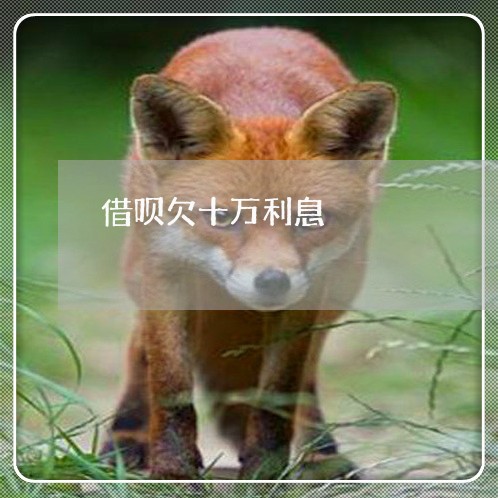 借呗欠十万利息 借呗欠十万利息
