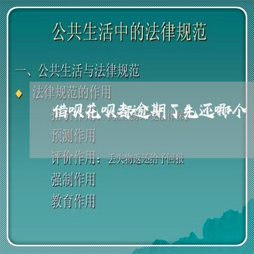 借呗花呗都逾期了先还哪个