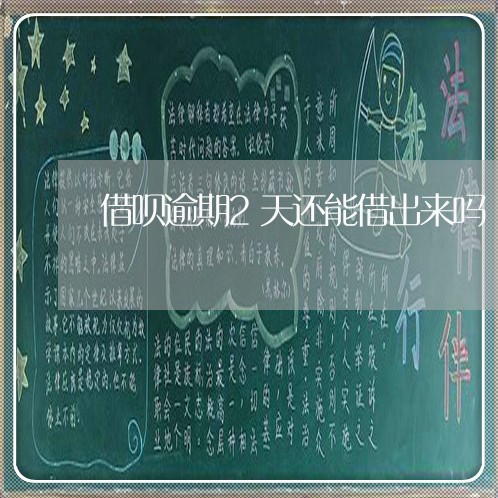 借呗逾期2天还能借出来吗/2023022740383
