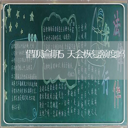 借呗逾期5天会恢复额度吗/2023022769682 借呗逾期5天会恢复额度吗/2023022769682