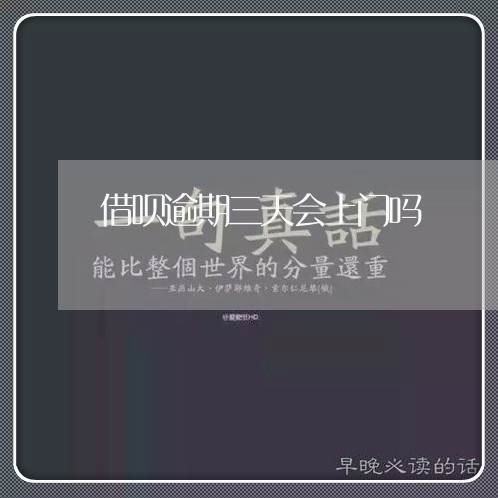 借呗逾期三天会上门吗/2023012615241