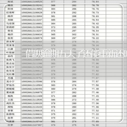 借呗逾期五天了还能重新还吗