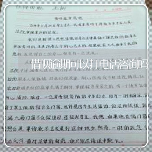 借呗逾期可以打电话咨询吗/2023061699482