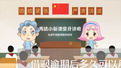 借呗逾期后多久可以用花呗/2023100818159