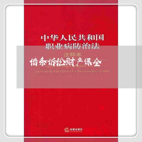 借条诉讼财产保全 借条诉讼财产保全