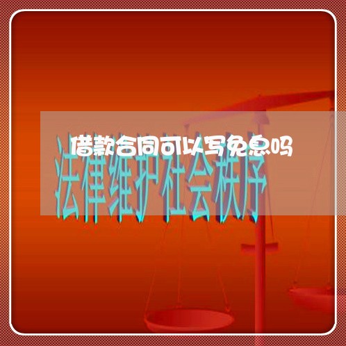 借款合同可以写免息吗/2023041314149 借款合同可以写免息吗/2023041314149