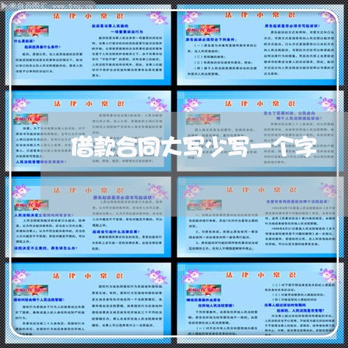 借款合同大写少写一个字/2023061692626