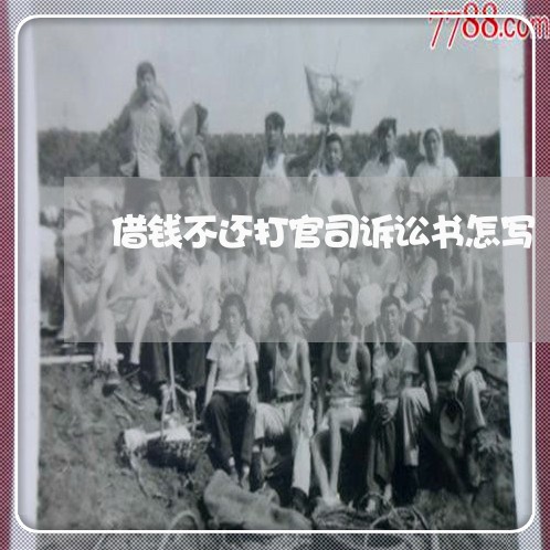 借钱不还打官司诉讼书怎写