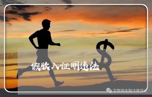 假收入证明违法 假收入证明违法