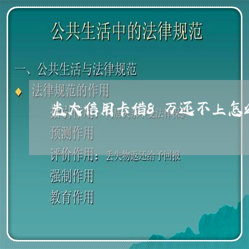 光大信用卡借8万还不上怎么办