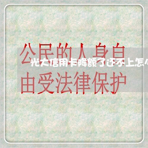 光大信用卡降额了还不上怎么办 光大信用卡降额了还不上怎么办