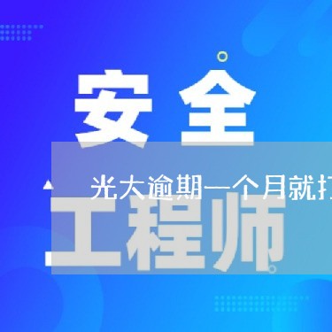 光大逾期一个月就打电话/2023022668504