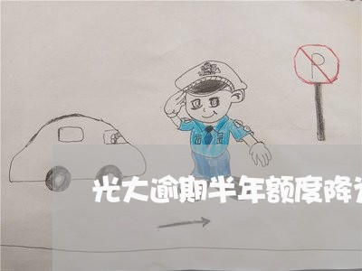 光大逾期半年额度降为零 光大逾期半年额度降为零