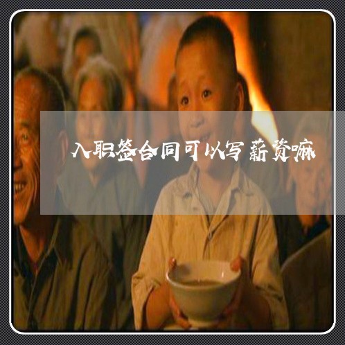 入职签合同可以写薪资嘛/2023041704914