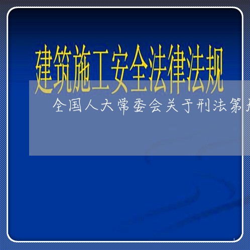 全国人大常委会关于刑法第九章 全国人大常委会关于刑法第九章
