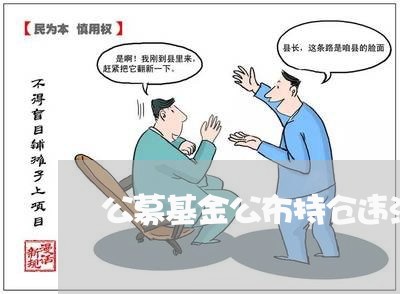 公募基金公布持仓违法吗