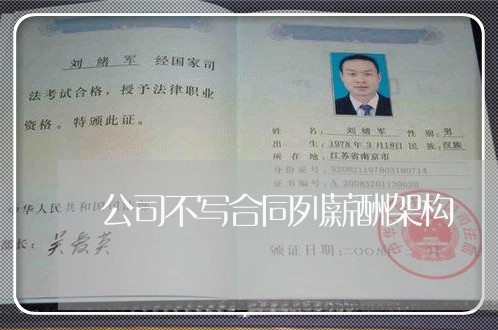 公司不写合同列薪酬架构/2023011725471 公司不写合同列薪酬架构/2023011725471