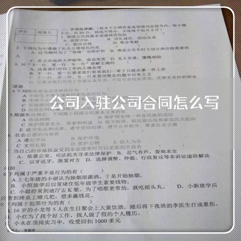 公司入驻公司合同怎么写/2023022712138 公司入驻公司合同怎么写/2023022712138