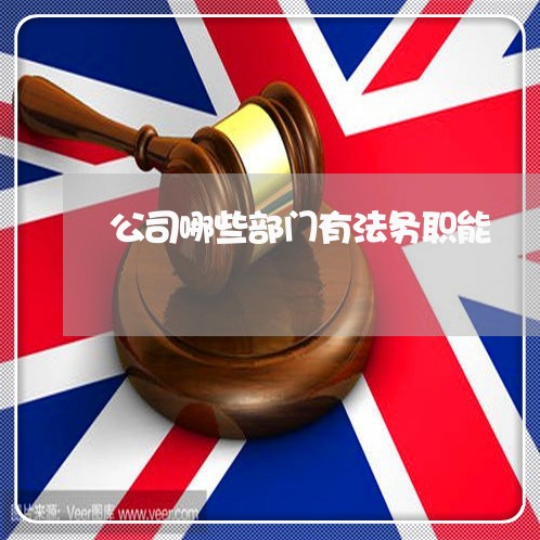 公司哪些部门有法务职能 公司哪些部门有法务职能