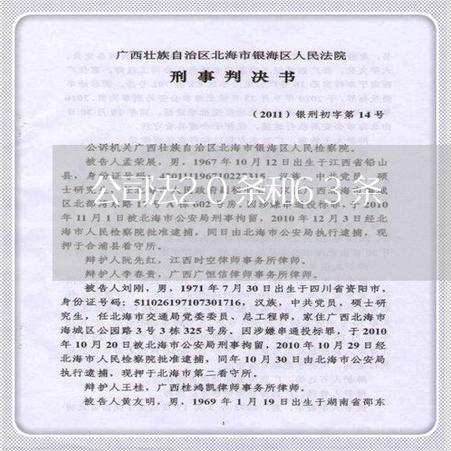 公司法20条和63条