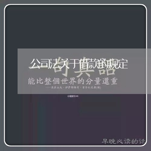 公司法关于借款的规定