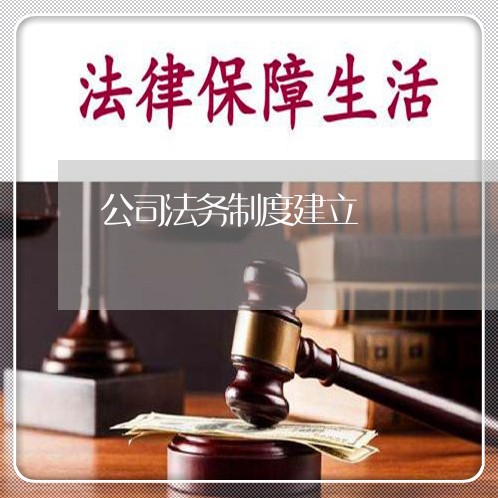 公司法务制度建立 公司法务制度建立