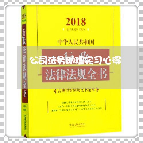公司法务助理实习心得 公司法务助理实习心得