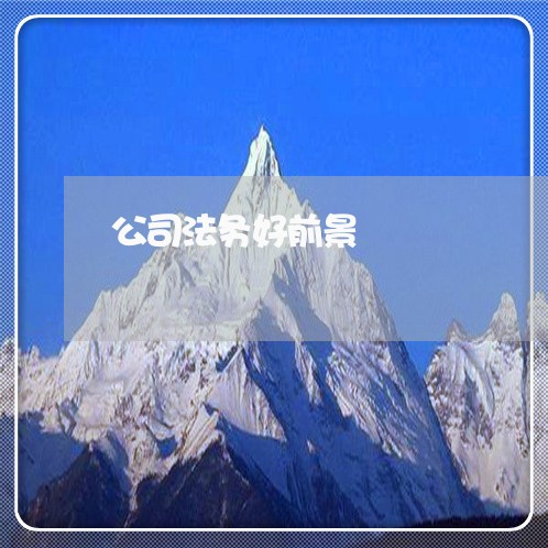 公司法务好前景 公司法务好前景