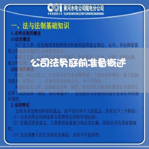 公司法务庭前准备概述 公司法务庭前准备概述
