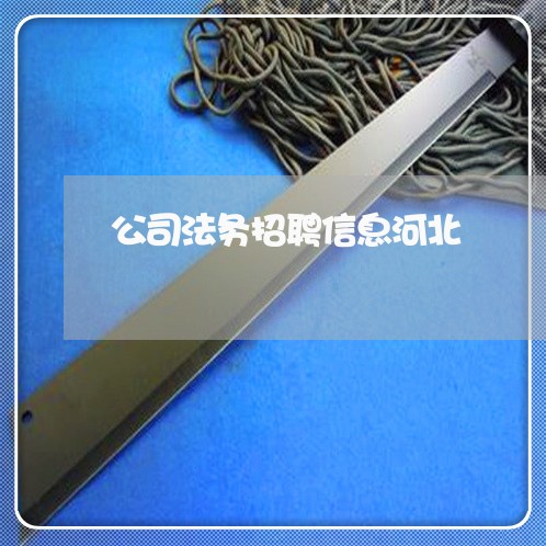 公司法务招聘信息河北 公司法务招聘信息河北