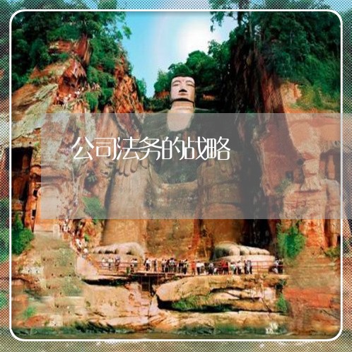 公司法务的战略 公司法务的战略