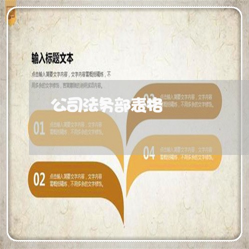 公司法务部表格 公司法务部表格