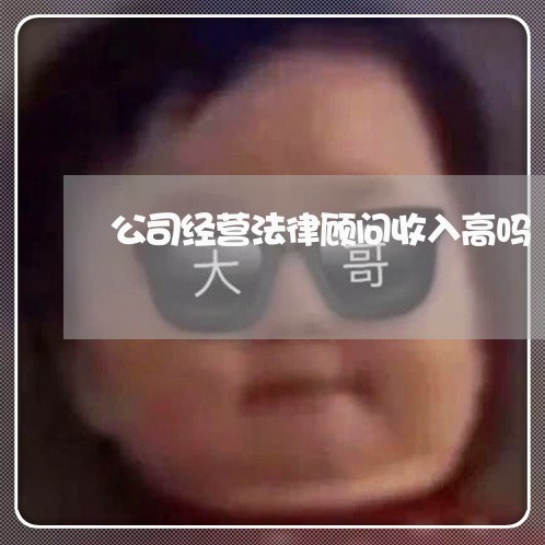 公司经营法律顾问收入高吗/2023061957248 公司经营法律顾问收入高吗/2023061957248